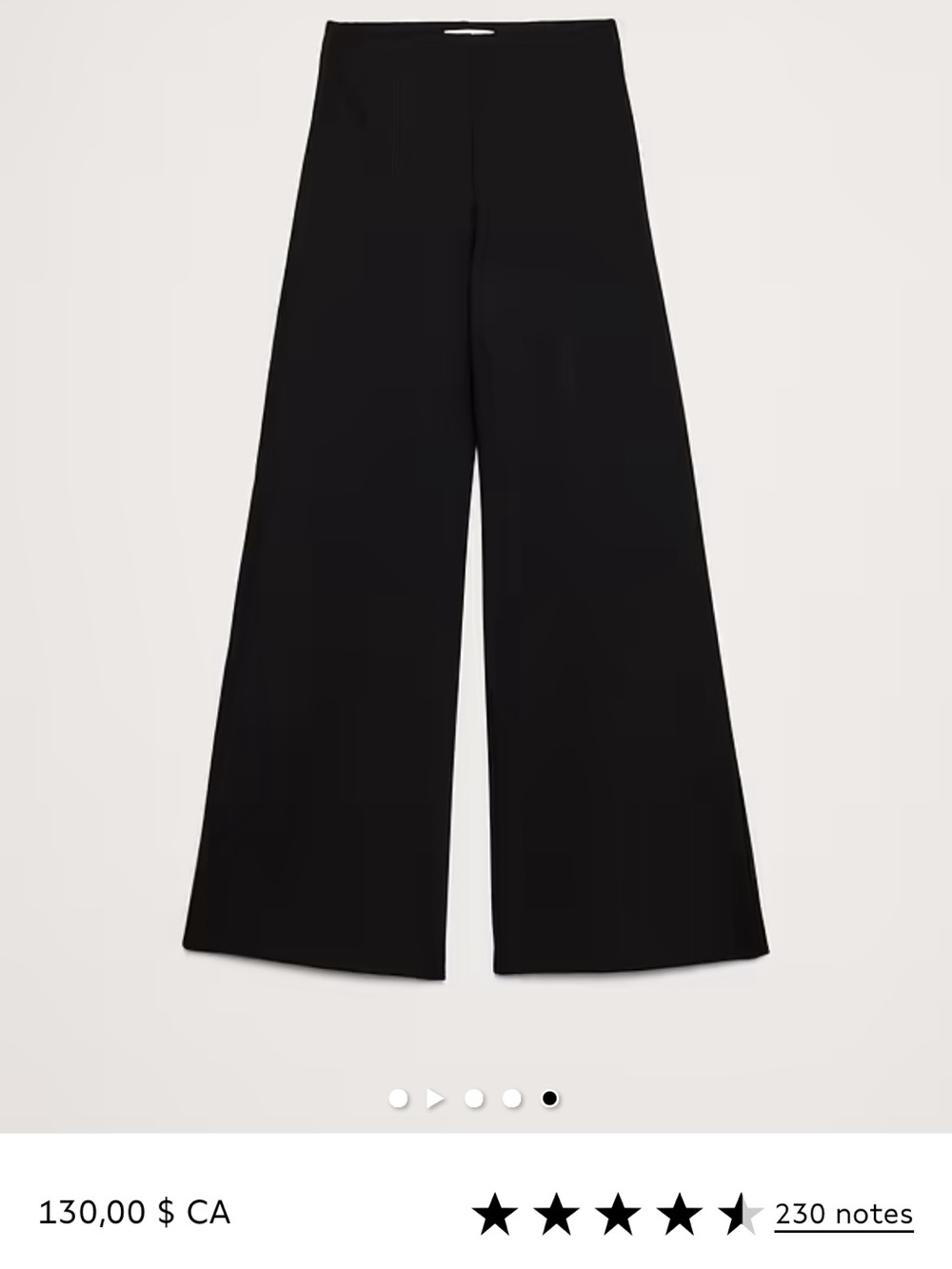 Banana Republic Black Wide-Leg Trousers pull on pants , very comfortable